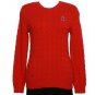 NWT RALPH LAUREN Red Cable Cotton Embroidered Polo Bear Sweater M Ice Skating