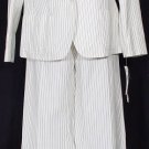 NWT RALPH LAUREN Pearl Black Pinstripe Pants Suit 14W Cotton Linen