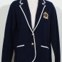 NWT RALPH LAUREN Navy White Cotton Knit Crested Jacket 1X Crest Sweater