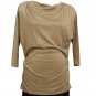 NWT RALPH LAUREN Gold Shimmer Knit Draped Neck Tunic Top M