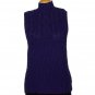 NWT RALPH LAUREN Dark Blue Mixed Knit Shell Top L