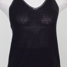 NWT RALPH LAUREN Black Silk Cotton Knit X Back Top L