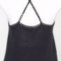 NWT RALPH LAUREN Black Silk Cotton Knit X Back Top L