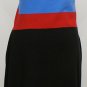 NWT RALPH LAUREN Black Red Blue Cream Silk Cotton Knit Halter Dress L