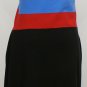 NWT RALPH LAUREN Black Red Blue Cream Silk Cotton Knit Halter Dress L