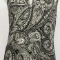 NWT RALPH LAUREN Black Ivory Viscose Jersey Paisley Top L