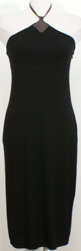 NWT RALPH LAUREN Black Fine Merino Knit Halter Dress L