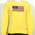 NWT RALPH LAUREN Yellow American Flag Cotton Sweater M