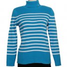 NWT RALPH LAUREN Turquoise White Cotton Logo Ribbed Sweater 2X