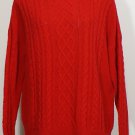 NWT RALPH LAUREN Red Wool Cotton Camel Aran Cable Box Sweater XL Fisherman