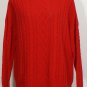 NWT RALPH LAUREN Red Wool Cotton Camel Aran Cable Box Sweater XL Fisherman