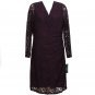 NWT RALPH LAUREN Purple Stretch Floral Lace Surplice Dress 14W Raisin