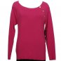 NWT RALPH LAUREN Pink Ribbed Scoop Logo Button Cotton Sweater 3X