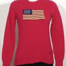 NWT RALPH LAUREN Pink American Flag Cotton Sweater L