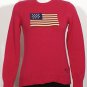 NWT RALPH LAUREN Pink American Flag Cotton Sweater L