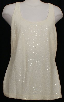 NWT RALPH LAUREN Pearl Sequin Front Tank Top 14
