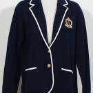 NWT RALPH LAUREN Navy White Cotton Knit Crested Jacket 2X Crest Sweater
