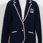 NWT RALPH LAUREN Navy White Cotton Knit Crested Jacket 2X Crest Sweater