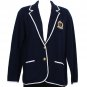 NWT RALPH LAUREN Navy White Cotton Knit Crested Jacket 2X Crest Sweater