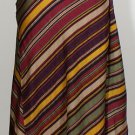 NWT RALPH LAUREN Bold Stripe Silk Crepe Sarong Faux Wrap Skirt XL