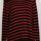 NWT RALPH LAUREN Black Red Cotton Viscose Cable Crew Logo Button Neck Sweater 1X