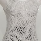 NWT EILEEN FISHER Silver Sequin Chainmail Mesh Tank Top PS