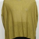 NWT EILEEN FISHER Peridot Washable Wool Ethereal Rib Poncho Top L Green