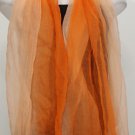 NWT EILEEN FISHER Peach Featherweight Ombre Wool Fringe Wrap Scarf