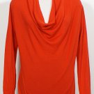 NWT EILEEN FISHER Lava Ultrafine Merino Wool Drape Neck Sweater Top XL Red