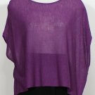 NWT EILEEN FISHER Fig Washable Wool Ethereal Rib Poncho Top M Purple