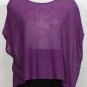 NWT EILEEN FISHER Fig Washable Wool Ethereal Rib Poncho Top M Purple