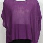 NWT EILEEN FISHER Fig Washable Wool Ethereal Rib Poncho Top L Purple