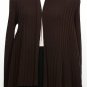 NWT EILEEN FISHER Chocolate Wool Textured Rib Angled Long Cardigan S