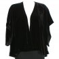 NWT EILEEN FISHER Black Washable Velvet Silk Back Draped Front Kimono Jacket XS