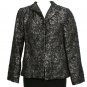 NWT EILEEN FISHER Black Silver Metallic Jacquard Jacket S