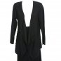 NWT EILEEN FISHER Black Felt Ladder Draped Cardigan XS