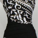 NWT MIRACLESUIT Black White Hamden Mixed Up Underwire Swimsuit 10