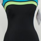 NWT IT FIGURES Black Color Block Swimsuit 10 D DD DDD E