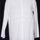 NWT EILEEN FISHER White Voile Drawstring Tunic Top PL