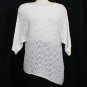 NWT EILEEN FISHER White Organic Cotton Nubble Mesh Asym Sweater Top S