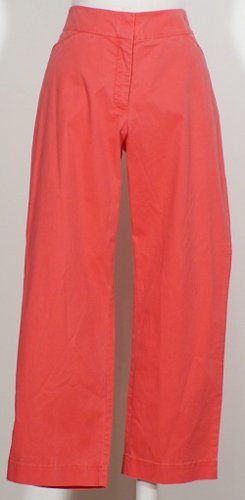 NWT EILEEN FISHER Strawberry Crop Pants 12 Washed Cotton Tencel Twill Red