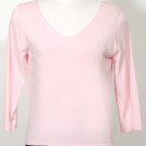 NWT EILEEN FISHER Pink Tamara Double V Knit Top M