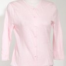 NWT EILEEN FISHER Pink Luxe Linen Pointelle Cardigan L