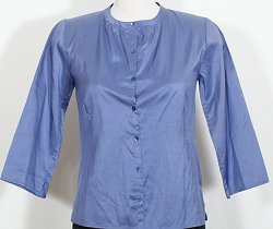 NWT EILEEN FISHER Periwinkle Washed Silk Taffeta Top PP