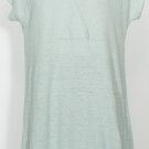 NWT EILEEN FISHER Mist Linen Diagonal Rib Surplice Top M