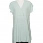 NWT EILEEN FISHER Mist Linen Diagonal Rib Surplice Top M