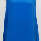 NWT EILEEN FISHER Crystal Blue Silk Crepe de Chine Long Tank Top M