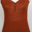 NWT EILEEN FISHER Cayenne Linen Rib Henley Shell PS
