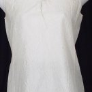 NWT EILEEN FISHER Bone Silk Crinkle Keyhole Shell S