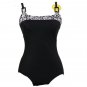 IT FIGURES Black Floral Trim Swimsuit 8 D DD DDD E NEW
